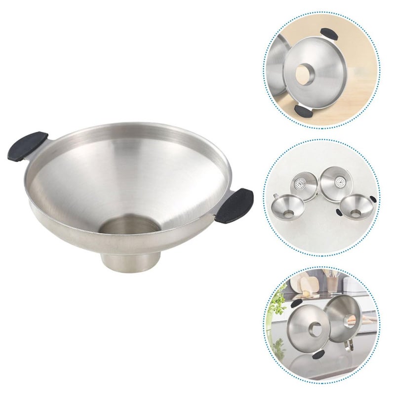 Stainless Steel Wide Mouth Funnel With Dual Handles For Essential Oils Cooking Oil Transfer - Image 4